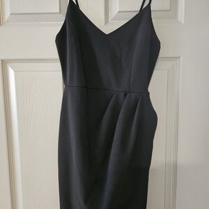Lulu's Classic Black Mini Dress with Spaghetti Straps